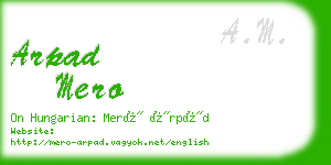 arpad mero business card